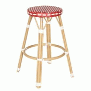 Oviala Business Tabouret haut de jardin en aluminium et rotin synthétique blanc, rouge - rouge aluminium 112612 Oviala Business Tabouret haut de jardin en aluminium et rotin synthétique blanc, rouge - rouge aluminium 112612