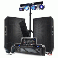 Pack Sono BM SONIC Amplificateur 2000W, Enceintes Passives 2x700W, Table de Mixage, Euphoria Portique + 48 effets lumière - 3666638037510