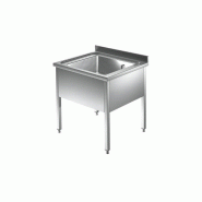 Plonge inox 1 bac - sans égouttoir - profondeur 700 mm pg075