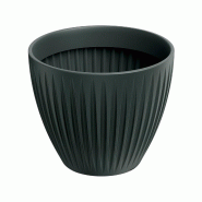 Prosperplast - Pot en plastique rotomoulé 11 L Ø30x25 cm, anthracite - Latia Round ETHICK - noir plastique ZA5671