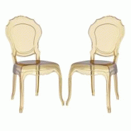 RATTATAN Lot de 2 chaises en polycarbonate de style baroque, assise ergonomique,résistantes, empilables, pour cuisine,salle à manger,restaurant –R RATTATAN Lot de 2 chaises en polycarbonate de style baroque, assise ergonomique,résistantes, empilables, pour cuisine,salle à manger,restaurant –R