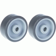 Roue de 50 mm 2" à bandage caoutchouc gris avec centre en plastique Capacité de 80 kg, jeu de 2 Roue de 50 mm 2" à bandage caoutchouc gris avec centre en plastique Capacité de 80 kg, jeu de 2
