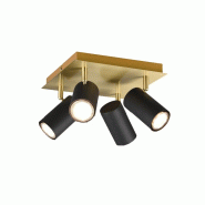 Spot orientable 4xGU10 max 35W noir/or - Trio - Marley - doré métal 4017807523959