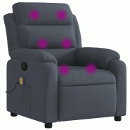 VidaXL Fauteuil de massage inclinable gris foncé velours Modèle Ulveria - 373512