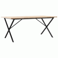 VidaXL Table à manger cadre en X 180x90x75,5 cm bois pin massif acier Modèle Nova Design - 3282766