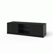 AQA Design Meuble TV BUDAPEST en mélamine noire L.150 P.50 H.45 MP03158 - noir Bois manufacturé MP03158