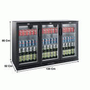 Arrière bar noir ventilé 3 portes battantes - LG320H
