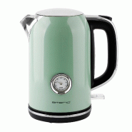 Bouilloire rétro Emerio – 1,7 L – Base pivotante à 360° – Technologie Strix Control – Résistance cachée – 2200 W – WK-133282 – Vert