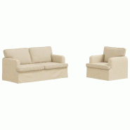 Canapé 2 pcs Crème 162 x 80 x 85 cm tissu Modèle Apex Signature Élite - Matériau naturel 8721364374522