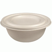 Couvercle pour bol Ming réf 38846 bagasse blanche Ø15,5X1cm - par 600