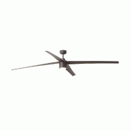Faro barcelona Ventilateur de plafond ATTOS extra long avec lumière, 6 vitesses, moteur DC silencieux, télécommande, fonction inverse, acier marron
