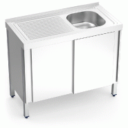 FRICOSMOS 1C,EI évier à portes coulissantes 1000x500x850 mm. Dimensions cuve 420x350x150 mm. - inox 051030OST