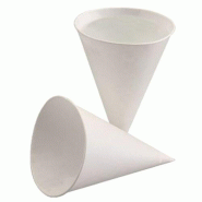 Gobelets cône, en papier de canne à sucre 150 ml Ø 8,5 x 11,5 cm blanc (5000 unités) PAPSTAR - blanc Bagasse 88619