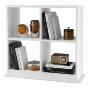 Helloshop26 - Bibliothèque étagère de rangement 73 x 33 x 73 cm offrant 4 cubes modernes et stables en bois blanc 20_0010746 - 3000226338779