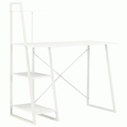 Helloshop26 - Bureau table poste de travail meuble d'ordinateur informatique étude avec étagère 102 x 50 x 117 cm blanc 02_0023475 - 3000214341415 Helloshop26 - Bureau table poste de travail meuble d'ordinateur informatique étude avec étagère 102 x 50 x 117 cm blanc 02_0023475 - 3000214341415