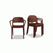 Lot de 4 chaises avec acc. BLENDY - brique