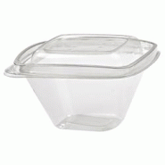 Packnwood FHC - 100Pcs - Pot Deli carré PET transparent avec couvercle - 128x128x70mm 375ml - transparent plastique 210DELICAR12 Packnwood FHC - 100Pcs - Pot Deli carré PET transparent avec couvercle - 128x128x70mm 375ml - transparent plastique 210DELICAR12