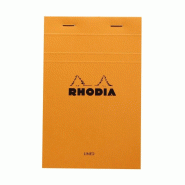 RHODIA Lot de 10 Bloc N°14 orange format 110x170, 80 feuilles 80 g/m² agrafées, ligné - 3037920146003