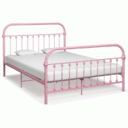VidaXL Cadre de lit sans matelas rose métal 120x200 cm Modèle Tervionel - 284512