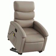 VidaXL Fauteuil inclinable de massage Cappuccino Similicuir Modèle Serdelora - 3204053