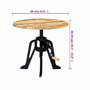 VidaXL Table d'appoint 60x(46-63) cm Bois de manguier massif et fonte Modèle Luna Pro - 247915XL
