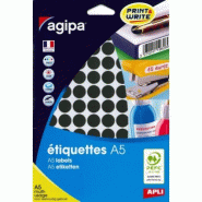 960 pastilles adhésives noires, diamètre 15 mm (10 feuilles A5 / cdt) - 3270241143171