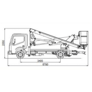 Camion nacelle Multitel HX190 - Hauteur de travail 19,65m - Déport maxi 9,45m - Charge utile 200kg_1