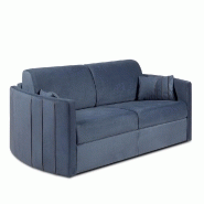 CANAPÉ LIT EXPRESS CAPRI COUCHAGE 140 CM SOMMIER LATTES MATELAS 16 CM ACCOUDOIRS STYLISÉS VELOURS BLEU NUIT