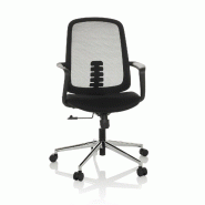 Chaise de bureau / chaise pivotante SEDIOLO B assise tissu / dossier résille noir hjh OFFICE - noir polyester 729463
