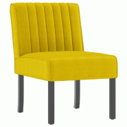 Décoshop26 - Fauteuil sans accoudoirs dossier bas en velours jaune DEC026276 - jaune 3000255729371