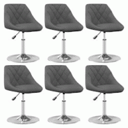 Décoshop26 - Lot de 6 chaises de salle à manger siège pivotant hauteur réglableen velours gris foncé DEC025431 - gris 3000255243877 Décoshop26 - Lot de 6 chaises de salle à manger siège pivotant hauteur réglableen velours gris foncé DEC025431 - gris 3000255243877