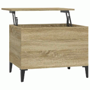 Décoshop26 - Table basse avec plateau relevable design moderne et contemporaine 60 x 44,5 x 45 cm bois d'ingénierie couleur chêne DEC038972 - Bois