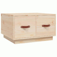 Décoshop26 - Table basse de salon avec deux tiroris design rustique 60 x 53 x 35 cm bois massif de pin non traité DEC037103 - Bois massif 3000263097