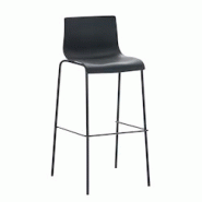Décoshop26 - Tabouret de bar avec repose-pieds dossier incurvé en plastique noir et 4 pieds en métal noir 10_0004929 - noir 3000252361109 Décoshop26 - Tabouret de bar avec repose-pieds dossier incurvé en plastique noir et 4 pieds en métal noir 10_0004929 - noir 3000252361109