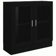 Helloshop26 - Armoire à vitrine design classique intérieure 82,5 x 30,5 x 80 cm en bois d'ingénierie noir 02_0047748 - noir verre 3000234939333