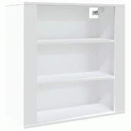 Helloshop26 - Armoire murale pratique 80 x 33 x 80 cm 3 étagères gain de place design épuré en bois d'ingénierie blanc 02_0048281 - blanc Bois ma