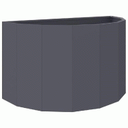 Helloshop26 - Jardinière demi-ronde moderne jardin 90 x 45 x 50 cm facile à assembler en acier anthracite 02_0052952 - métal 3000237670318