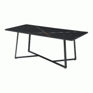 Helloshop26 - Table basse console d'appoint 120 x 60 x 48 cm aspect marbre noir 03_0010847 - 3000225440435