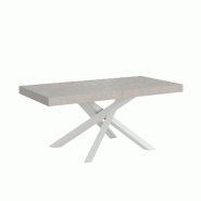 Itamoby Table extensible Volantis Cashmere 200/304x90 cm avec pieds blancs - gris 8050598054260