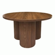 Oviala Business Table basse ronde 80 cm scandinave bois foncé - beige Bois massif 113758 Oviala Business Table basse ronde 80 cm scandinave bois foncé - beige Bois massif 113758