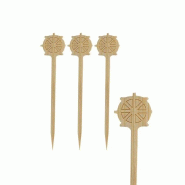 Papstar 200 Piques à finger-food 9 cm Steuerrad - Bambou 16773