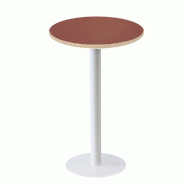 RestooTab - Mange-debout Rome blanc Ø60cm rosso jaipur fenix chants couleur bois - rouge Bois manufacturé TB-ROMFF1-R60M-ROSS.J-BOI