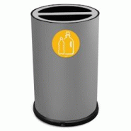 Stil Casa poubelle de tri sélectif, Ø 45 x h. 72 cm, acier peint, deux compartiments, pictogramme magnétique, 100 litres, gris. - 992 G Stil Casa poubelle de tri sélectif, Ø 45 x h. 72 cm, acier peint, deux compartiments, pictogramme magnétique, 100 litres, gris. - 992 G