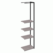 Suite structure Cage noir 58x40x240cm 4 tablettes béton
