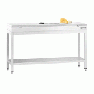 Table inox de découpe avec plan blanc - Profondeur 700 mm | Ggm - 1500_0