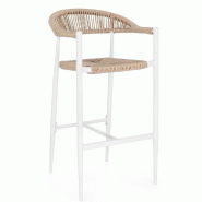 Tabouret de bar Jandia blanc SA27/beige 53 x 56 x 105 cm - par 4