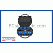 Valise de 6 balises lumineuses bleues autonomes magnétiques et rechargeables Valise de 6 balises lumineuses bleues autonomes magnétiques et rechargeables