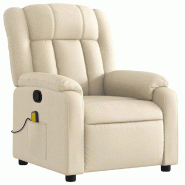 VidaXL Fauteuil de massage inclinable Crème Tissu Modèle Ferlonora - 8721012203488