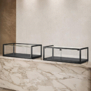 Vitrine T-Métal de comptoir à poser 95x45xH32,5cm 1 bande LED - noir