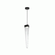 Zafferano Stalactite Lampe À Suspension Led 12W 2700K Couleur Améthyste Avec Structure En Nickel Noir Poli, Design Moderne Et Scénographique, Haute